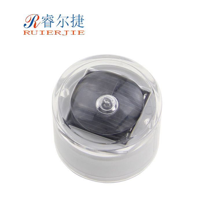Shenzhen manufacturer's direct sales of circular plastic single LED solar energy ground buried lights, park square circular road studs, seven-color lights full figure