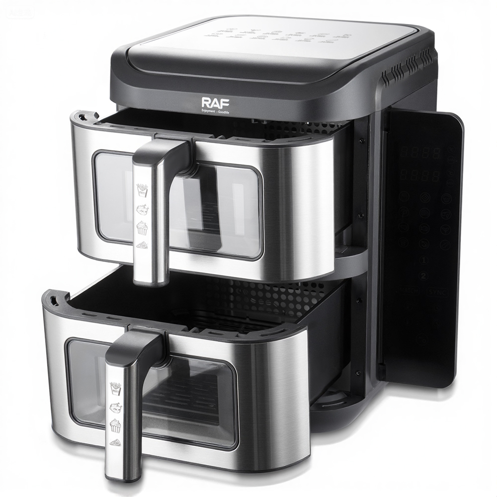 RAF European Standard double-layer air electric fryer 6L+6L large capacity pot Household multi-functional intelligent oil-free smokeless electric fryer R.5280 Specification drawing