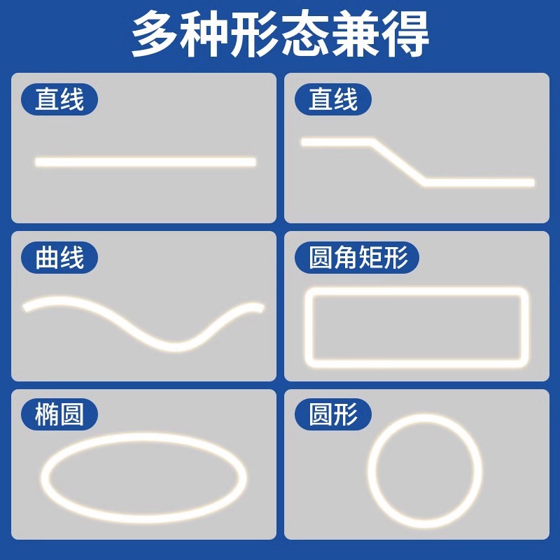Non-penetrating silicone rubber strip light, led light strip cover plate, embedded arc-shaped flexible line light with bendable shape Application Scenario