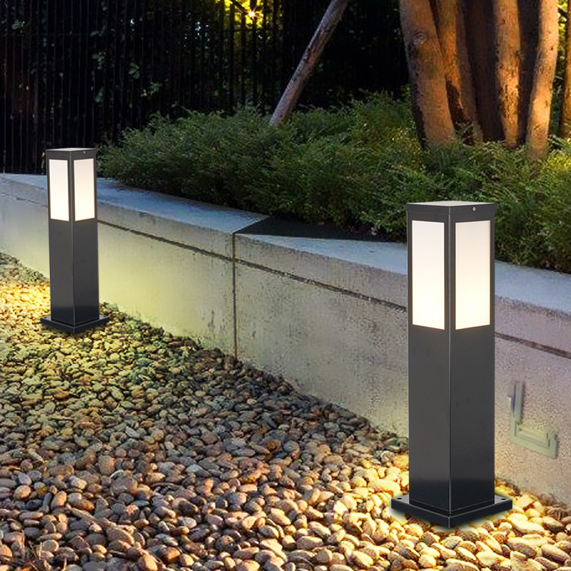 Solar-powered waterproof floor-standing square lawn lights, grass lamps, led garden, villa, road, courtyard and landscape lights, energy-saving details Picture