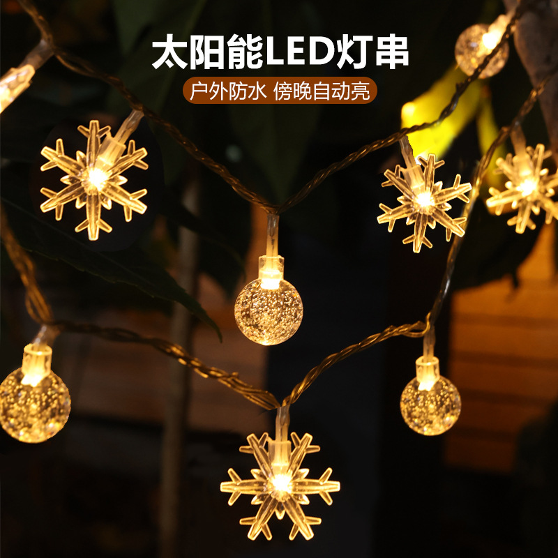 Solar-powered outdoor lights, waterproof garden, balcony, terrace, courtyard, festival decoration, tree-hanging small colorful lights, starry sky light strings details Picture