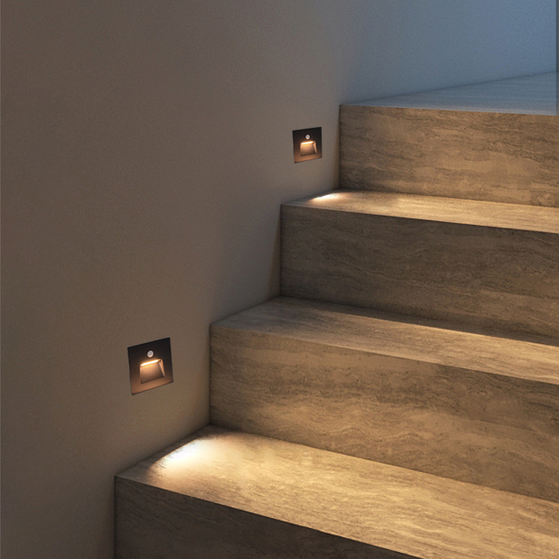 Outdoor 2386 gradually brightening and dimming sensor floor light, waterproof 86-type step light, staircase and corridor night light led Specification drawing