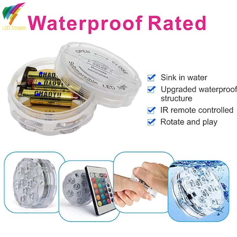 Underwater lights, LED diving floating lights, RGB seven-color bathtub lights, pumpkin lights, aquarium waterproof fish tank lights, swimming pool lights Specification drawing