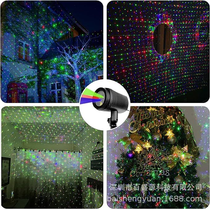 Outdoor waterproof lawn lights, laser lights, red, green and blue starry sky courtyard projection lights, firefly Christmas lights Application Scenario