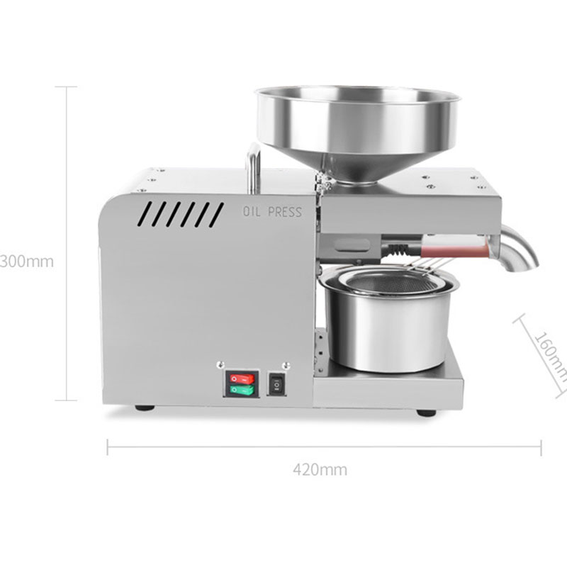 不锈钢小型商用榨油机全自动榨油白底实物图