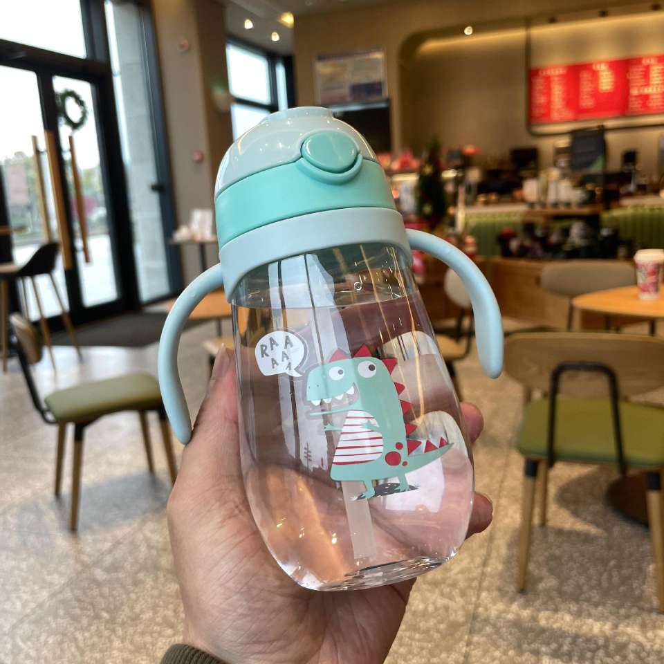 X102-305 Children's plastic cup with straw, heat-resistant and shock-resistant school drinking cup, portable for primary and secondary school students, anti-drop height detail image 4
