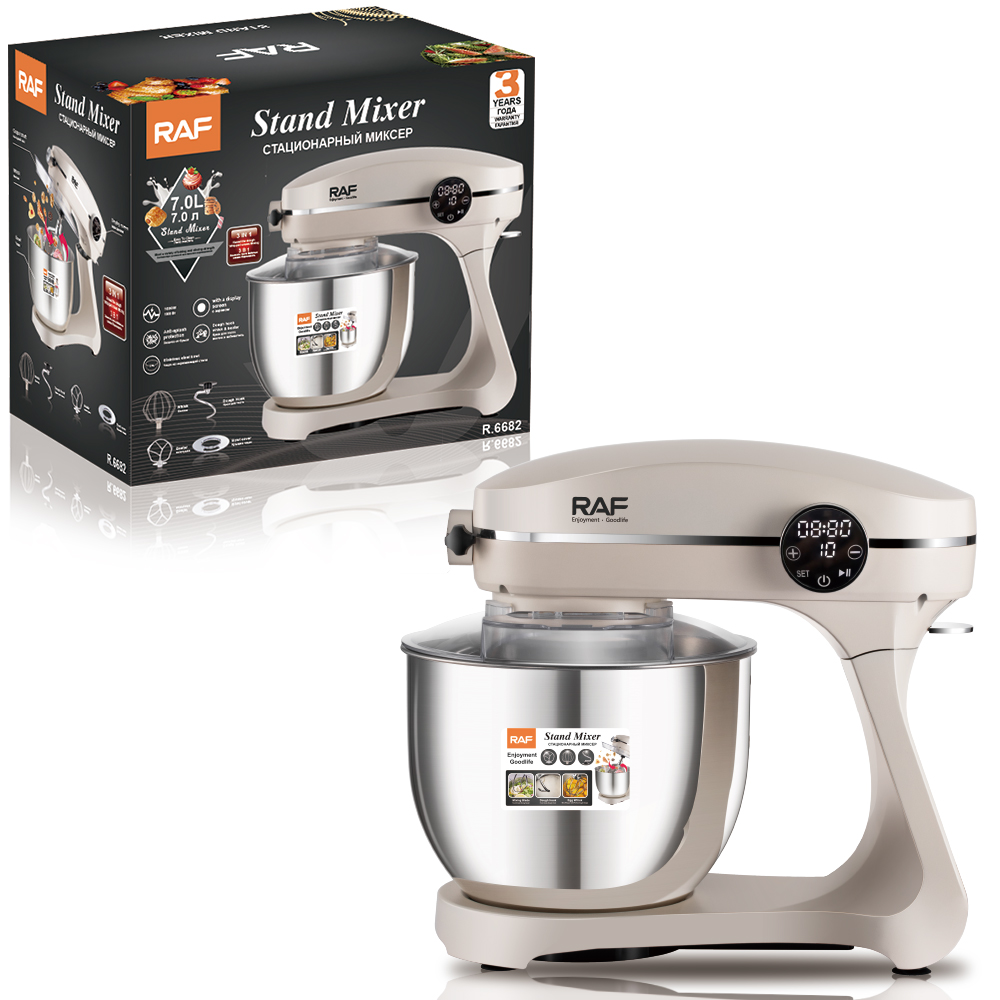 RAF European standard cross-border 7L fully automatic home chef and dough mixer 3-in-1, whipping egg liquid, mincing meat, kneading dough, cream Item Picture