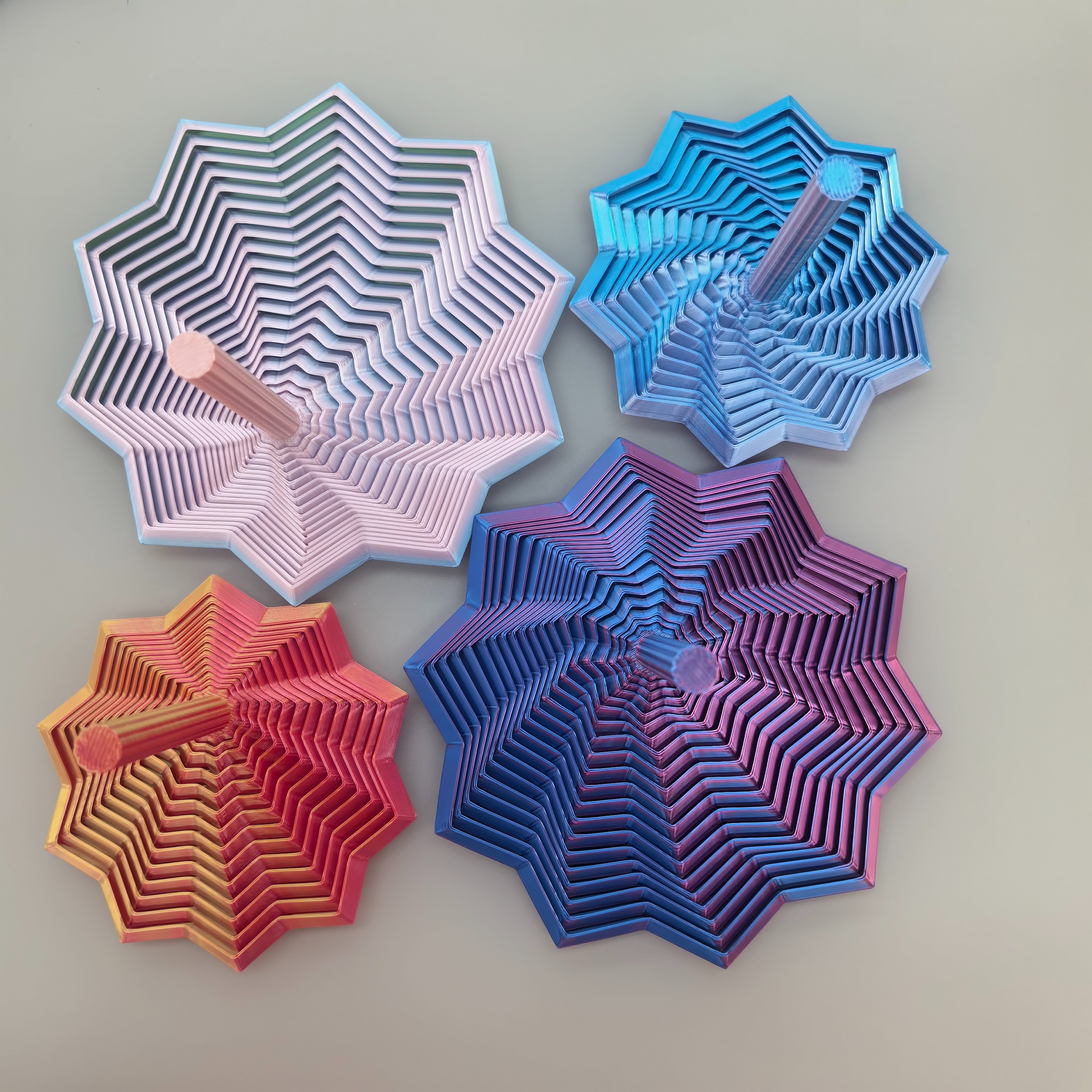 工厂直销跨境热卖爆款3D打印星形解压玩具手柄多边形解压白底实物图