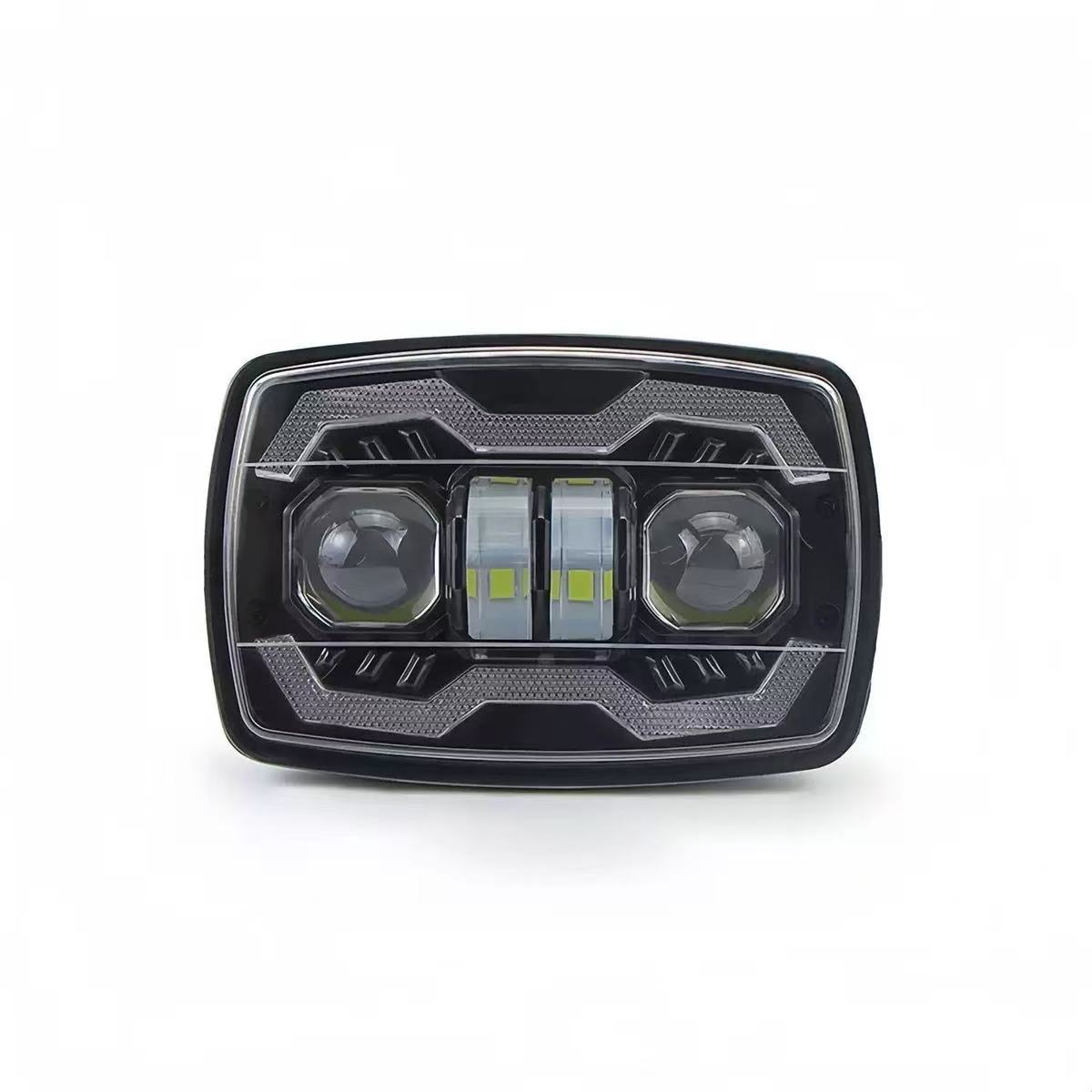 CD70 motorcycle LED headlights, RGB color-changing flowing water angel eye lens spotlight, high and low beam integrated headlights