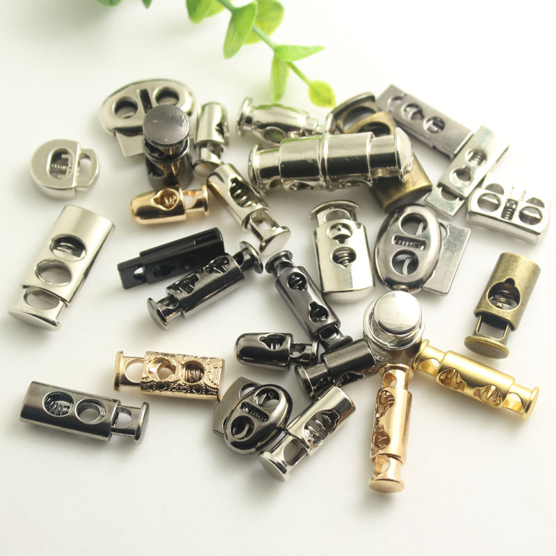 高档金属弹簧扣批发 羽绒服棉衣吊钟止滑扣穿绳纽扣 锌合金调节扣