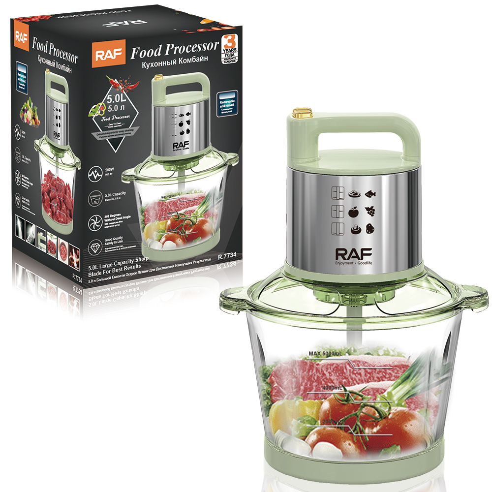 RAF European multi-functional electric meat grinder, 5L large capacity glass filling grinder, garlic grinder, meat grinder, cross-border Item Picture