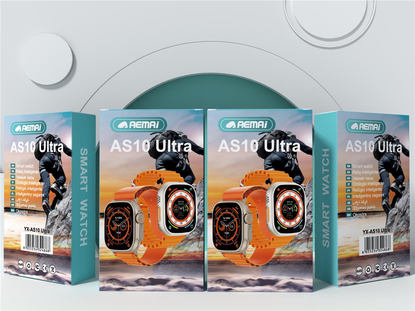 Reloj inteligente deportes al aire libre bluetooth llamada hd pantalla grande detección de frecuencia cardíaca reloj deportivo de disco AS10ULTRA reloj inteligente RM14 reloj inteligente