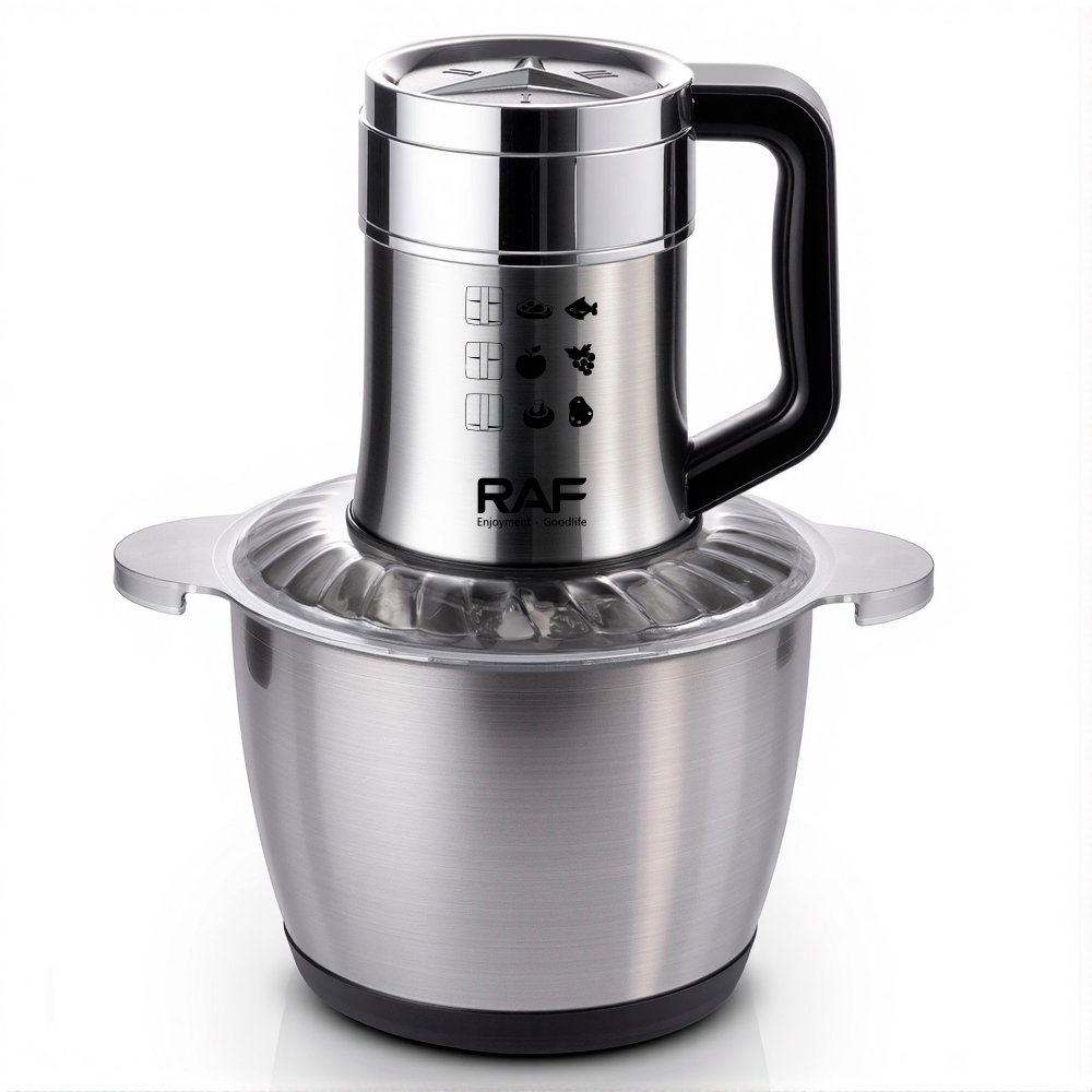 RAF European standard cross-border new stainless steel household dual-speed food processor, electric meat grinder, 3L vegetable and meat grinder Specification drawing