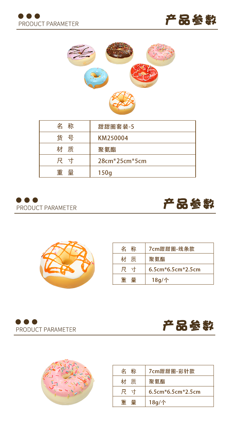 林苑减压环保带香味慢回弹PU仿真食物面包套装大甜甜圈蛋糕面包捏捏乐可定制摄影5详情5