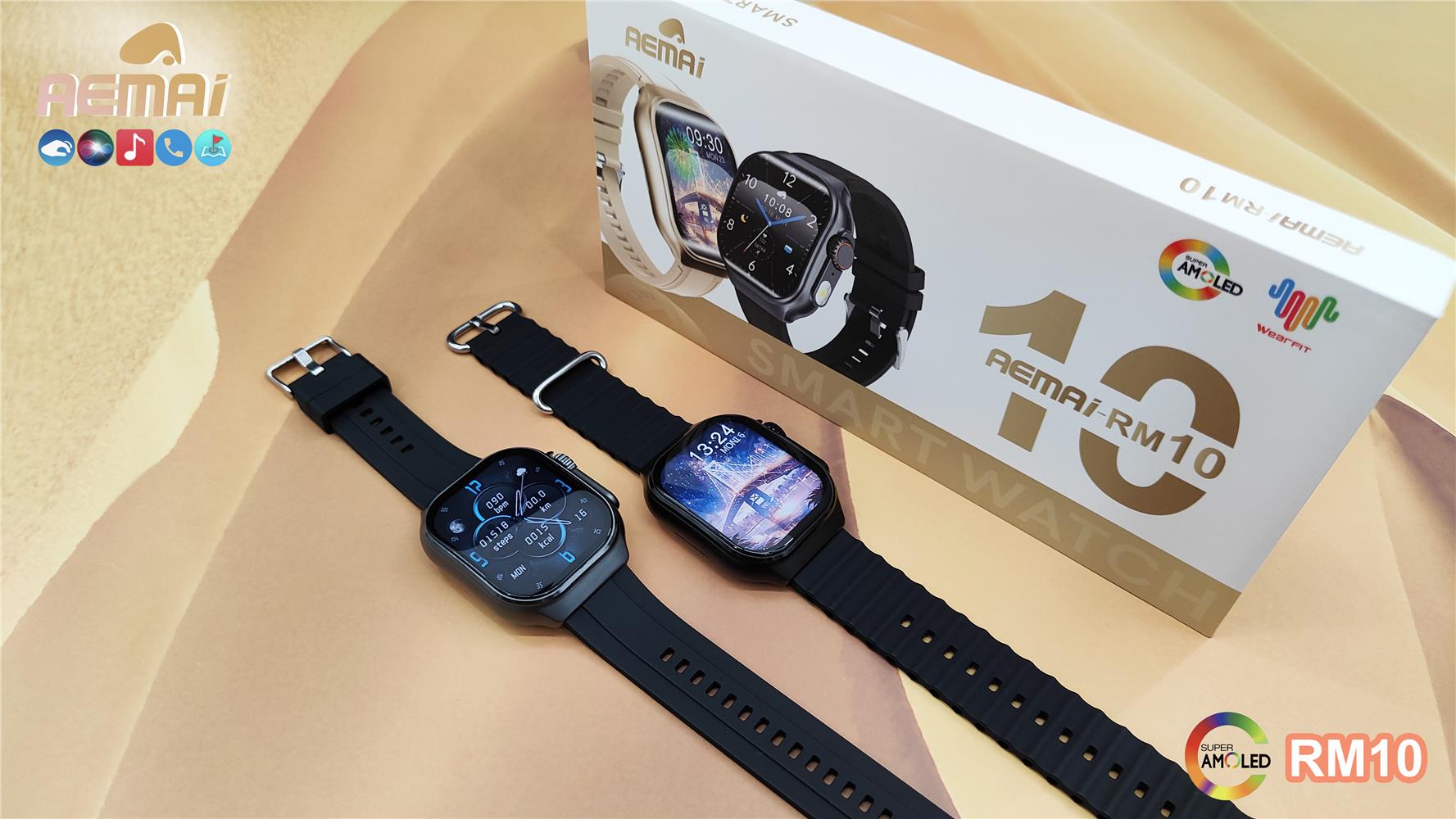 华强北智能手表Ultra电话手表男女成人初高中学生运动手表 午夜黑【曲面