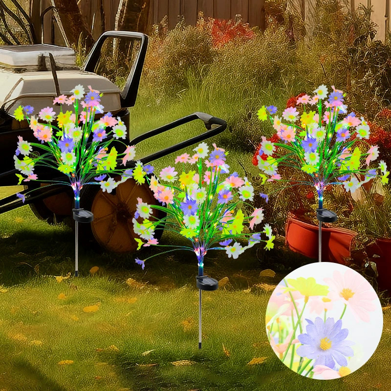 New 7-head solar-powered small chamomile lamp outdoor courtyard park garden decoration LED flower field and lawn insertion lamp Application Scenario