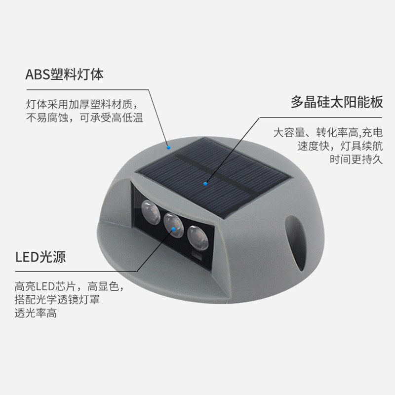 Solar walkway lights, aluminum shell step lights, plank road floor lights, turtle-back lights, outdoor led, courtyard garden, floor and staircase lights details Picture