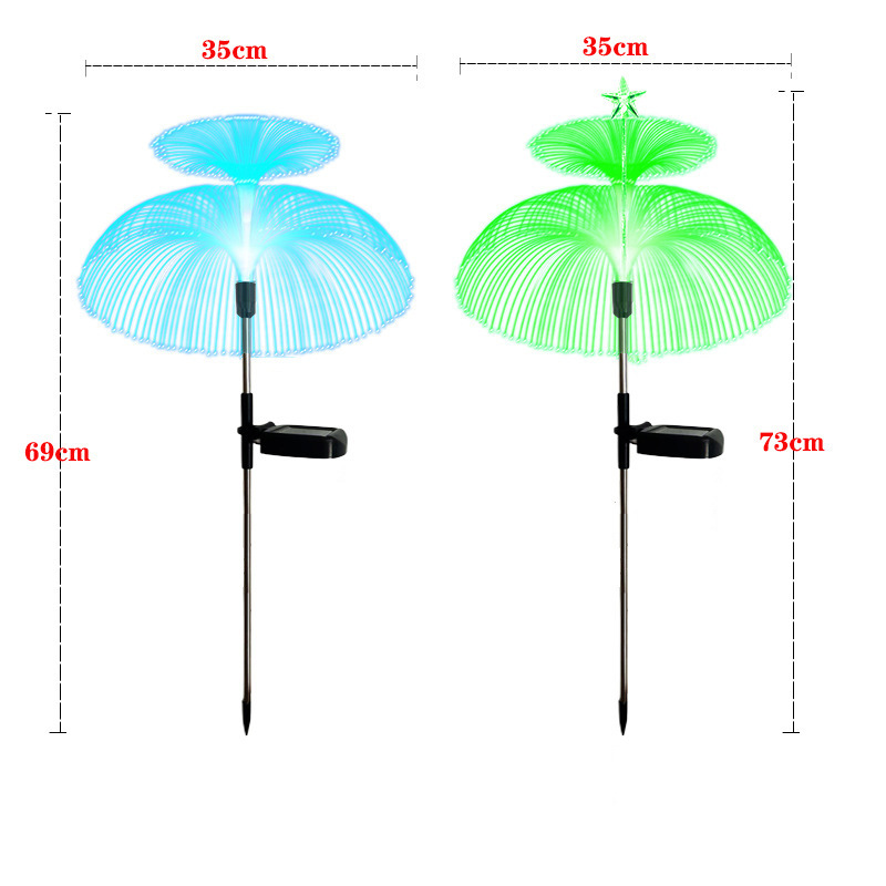 Solar jellyfish light, fiber optic butterfly jellyfish, festival decorative light, courtyard garden, lawn, ground insert light, outdoor waterproof Item Picture