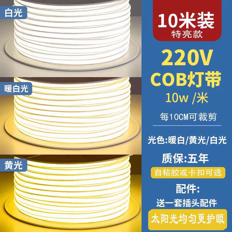 COB waterproof light strip, 220V high-voltage neon led light strip, ultra-bright outdoor eaves, exterior walls, atmosphere home decoration project Application Scenario