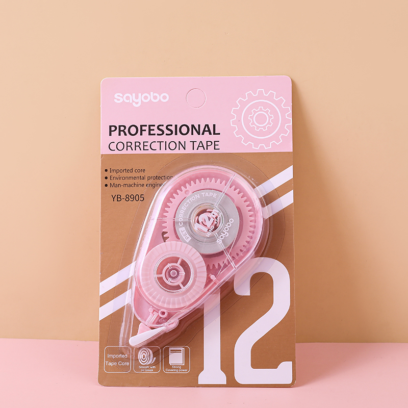 YB-8905 English version, high-quality, large-capacity anti-drop correction tape, 12-meter ultra-thin film PET transparent film, easy to use, continuous for students, factory direct sales Specification drawing