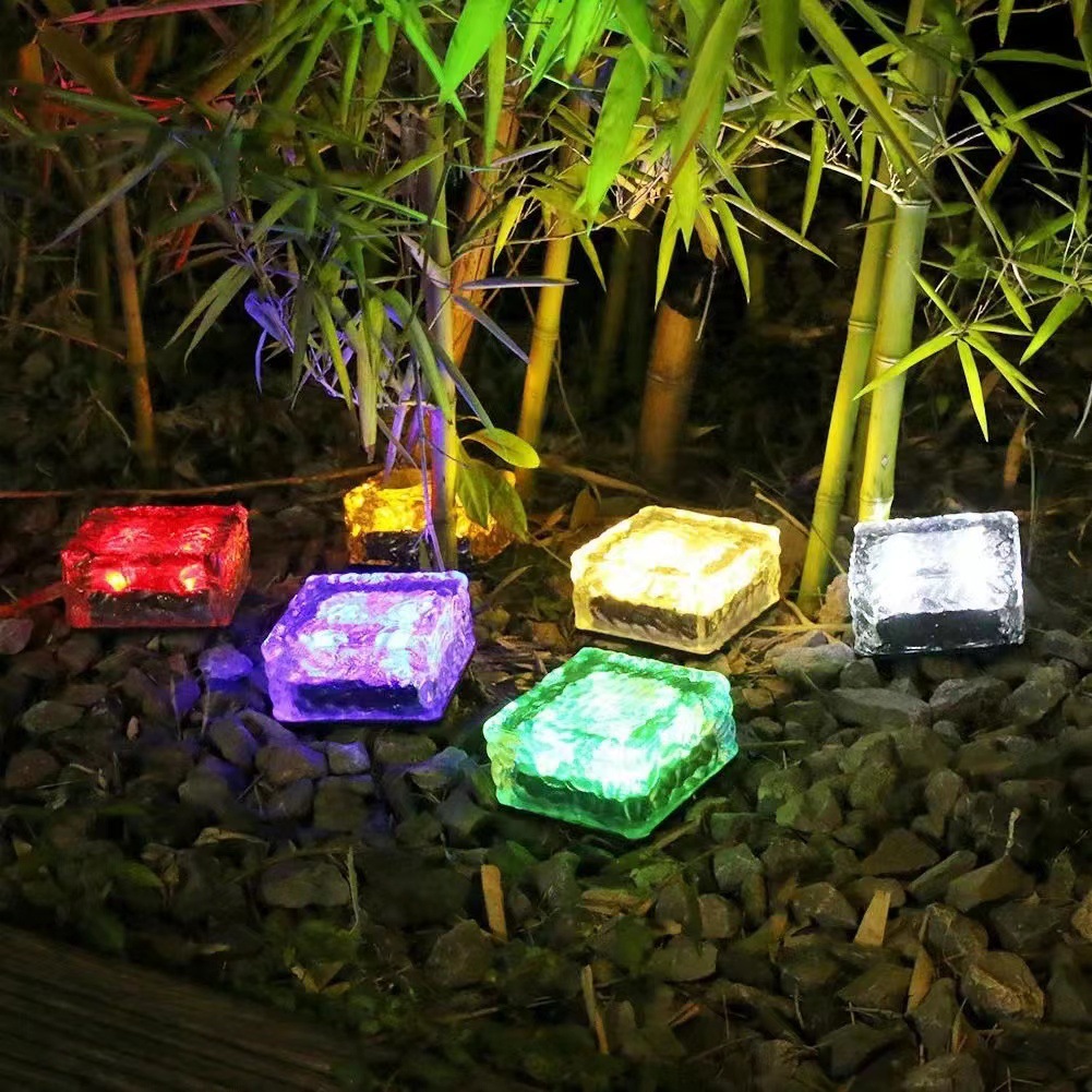 Solar square ice block lamp, courtyard decoration lawn lamp, outdoor garden buried lamp, outdoor landscape lamp, waterproof Specification drawing