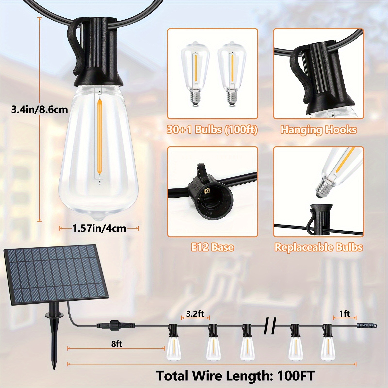 100FT Solar String Lights 100FT Solar String Lights Solar Application Scenario