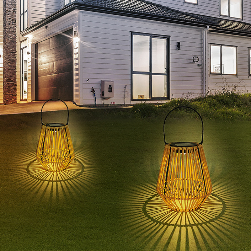 New solar-powered rattan-like woven garden lamp for outdoor camping, home courtyard, garden, pavilion, restaurant and led courtyard Specification drawing