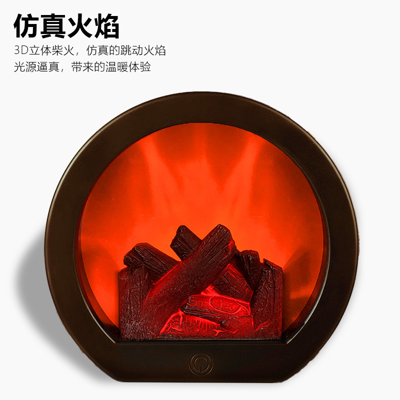 Internet-famous best-selling LED simulation flame light, night light, retro-style atmosphere decoration, fireplace light, European-style creative decorative items Application Scenario