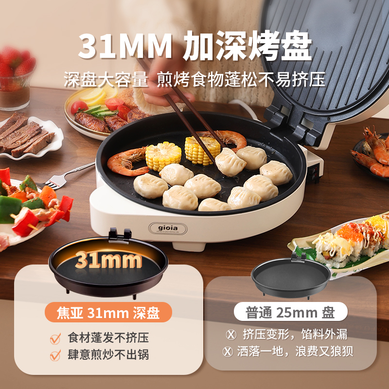 gioia Jiaoya's new multi-functional electric griddle, household double-sided heating pancake machine, pancake machine, fully automatic deepening Specification image