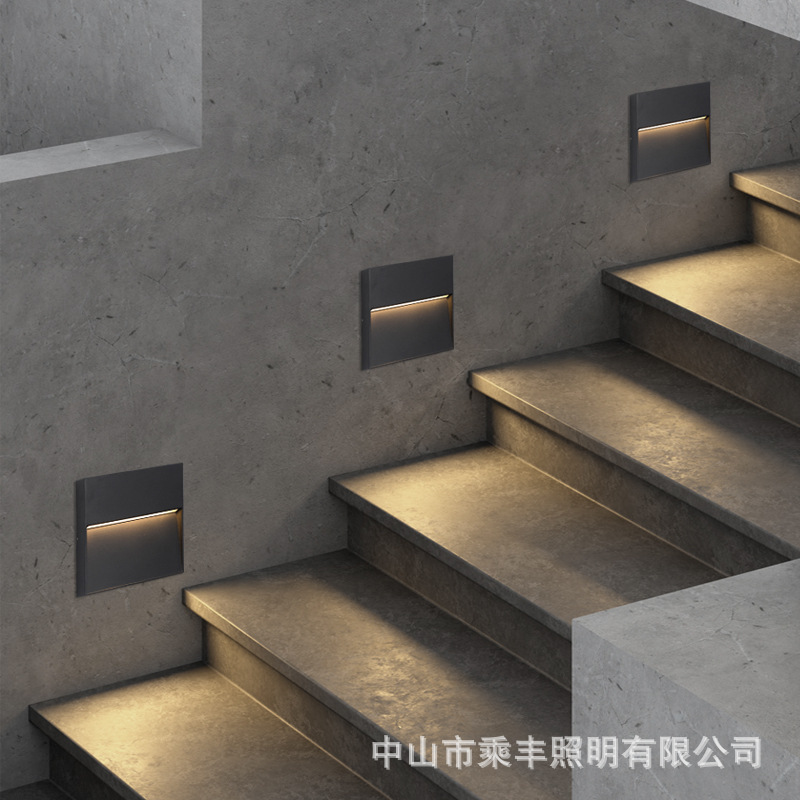 LED exposed step lights, floor lights, outdoor waterproof corner lights, car ramp lights, die-cast aluminum step lights Application Scenario