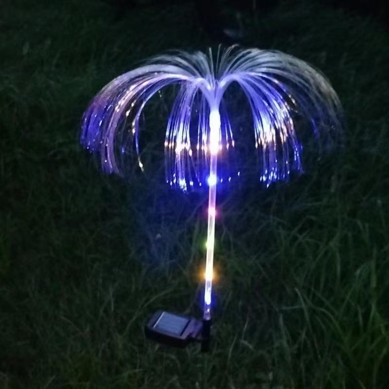 Solar-powered jellyfish lights, villa garden courtyard ground insert lights, outdoor landscape night lights, seven-color color-changing mushroom lights details Picture