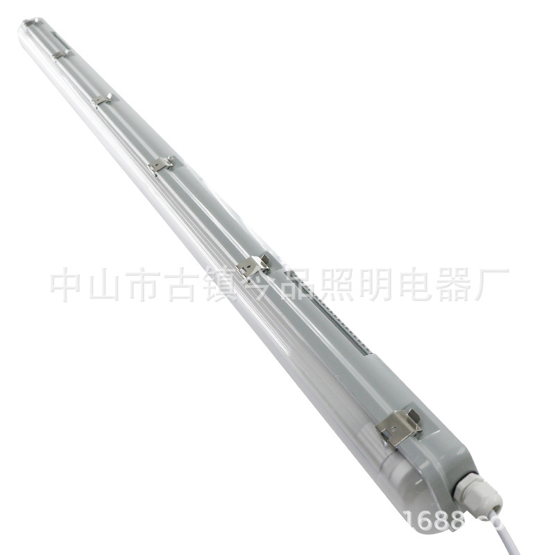 Wholesale of new long-strip IP65 single and double PC material T8 tube diameter high-lumen non-glare three-proof lamps details Picture