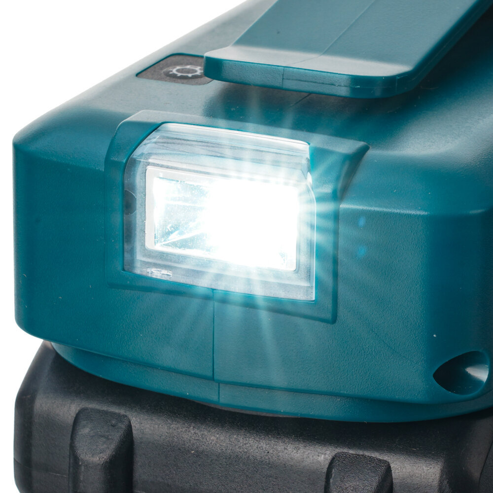 Compatible with Makita Dewei, Dr. Mivoch, Black & Decker battery interface, back clip 14V-18V USB converter with light Application Scenario