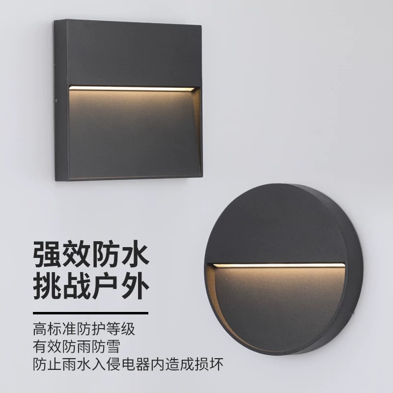 Exposed floor foot lights, step lights, outdoor waterproof skirting feet lights, staircase corridor side wall lights, garage no-hole ramp lights details Picture