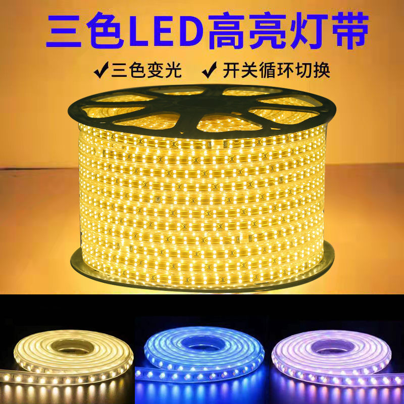 100-meter led light strip set, high-brightness variable light for home living room ceiling, outdoor waterproof running light, 220v soft light strip Application Scenario