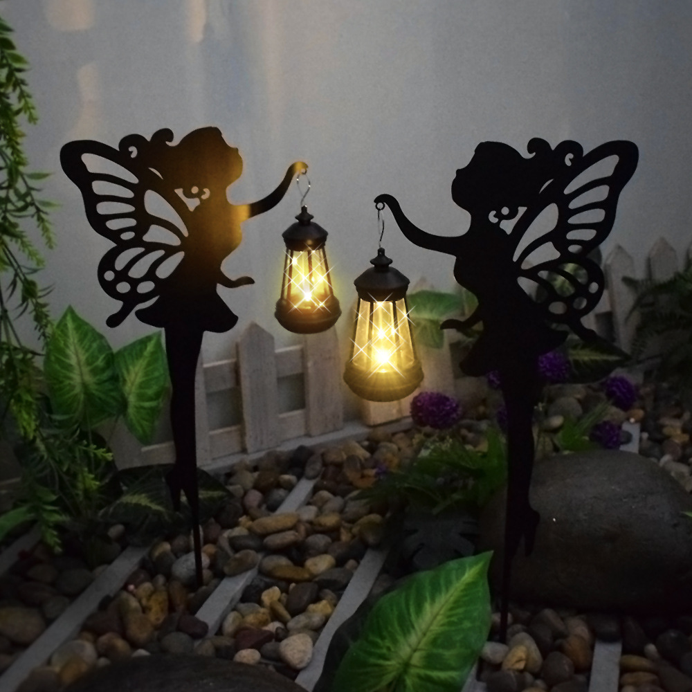 New solar-powered outdoor garden lights, ironwork cat ground plug ambient LED lights, decorative landscape park lawn lights details Picture