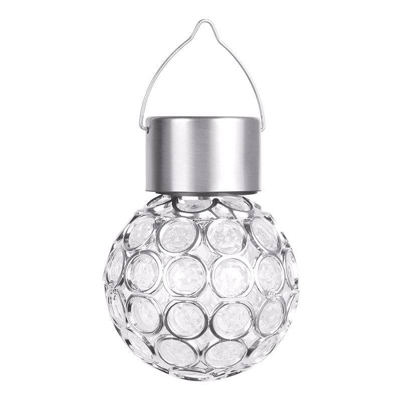 Outdoor solar hollow ball lamp, small hanging ball lamp, seven-color LED solar coated ball small lantern, garden lamp Item Picture