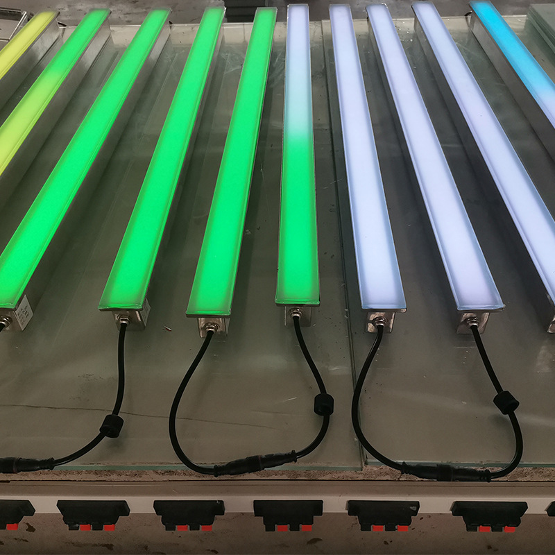 LED long strip light outdoor waterproof floor tile light, strip buried light, embedded line long strip floor iridic color full figure