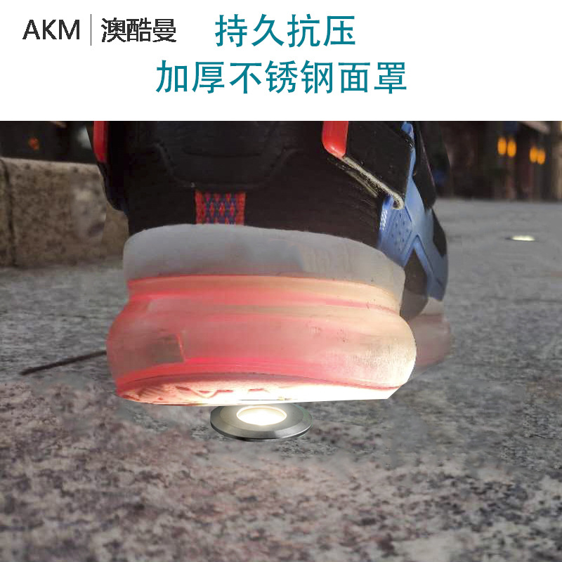 Buried lights, led outdoor star lights, mini stainless steel waterproof embedded spotlights, seven-color garden underwater lights Specification drawing