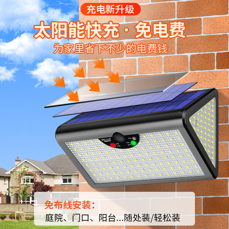 The original manufacturer's new solar outdoor garden lamp, home outdoor waterproof, garden balcony ultra-bright sensor LED Specification drawing