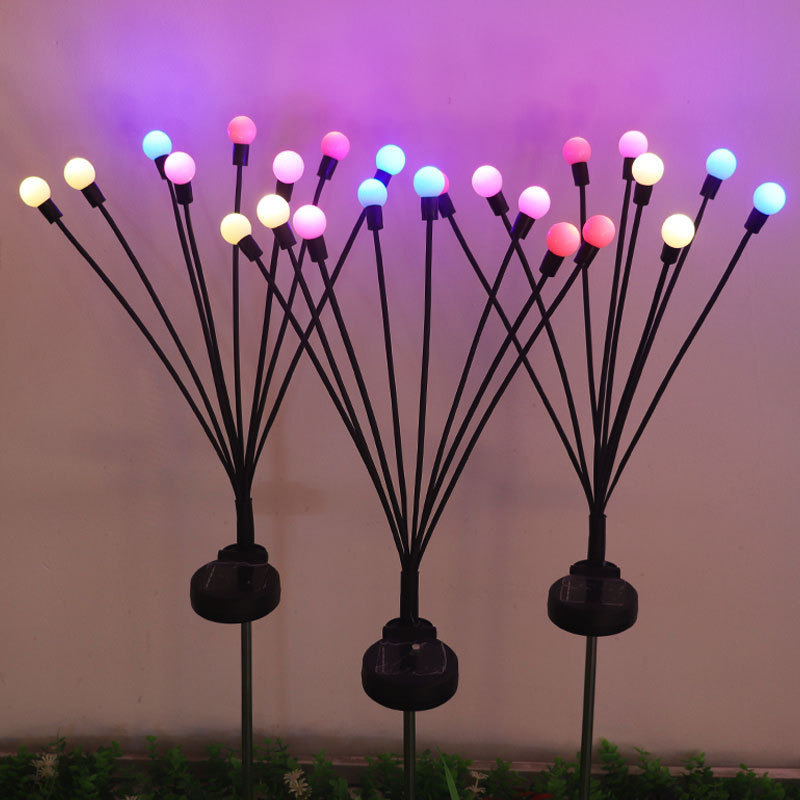 Cross-border solar firefly ground insert lights, garden lawn lights, courtyard lights, outdoor waterproof solar landscape lights Specification drawing