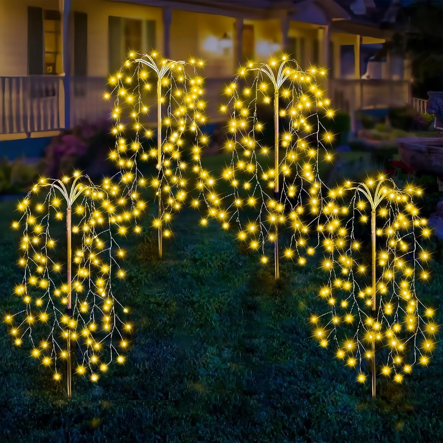 New solar-powered firecracker copper wire ground plug light, small firework ground plug light, copper wire ground plug light, waterproof garden decorative light full figure