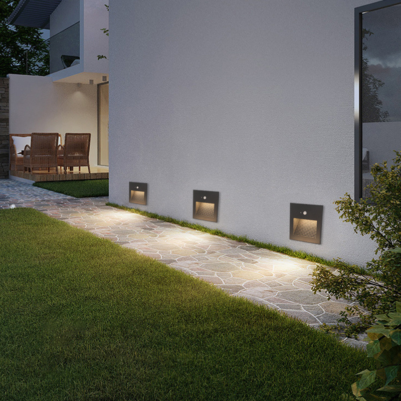 Outdoor floor lights, embedded human body sensor lights, lights off when people leave, night staircase lights, waterproof step lights Application Scenario