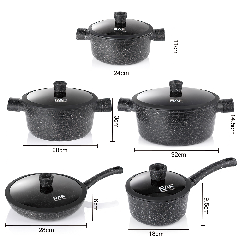 马蹄锅/potset/铝锅/不锈钢套锅/厨具套装白底实物图