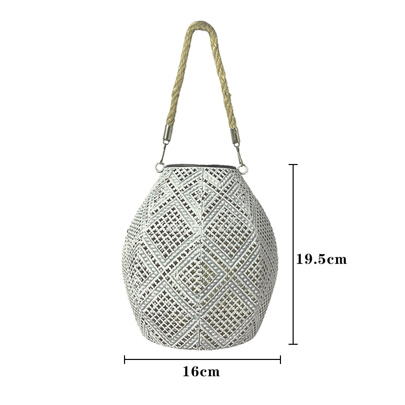 2024 Cross-border outdoor solar Garden Lights, ironwork hollowed-out projection lanterns, courtyard lights, balcony decorative hanging lights Item Picture