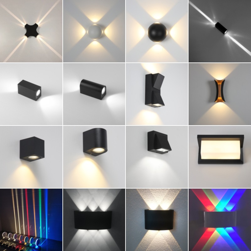 Cross-border modern and simple outdoor waterproof wall lamps, villa exterior walls, courtyard double-head spotlights, corridor and bedside decorative wall lamps full figure