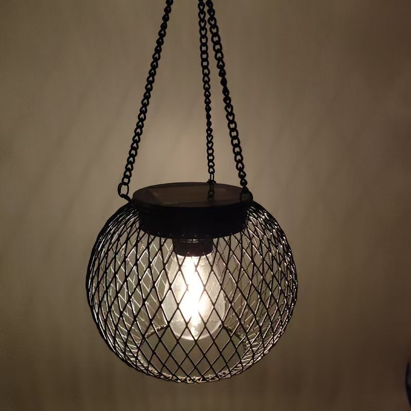 Cross-border new products: European and American style courtyard night scene lights, hollowed-out projection garden landscaping, outdoor waterproof iron art lanterns, butterflies details Picture