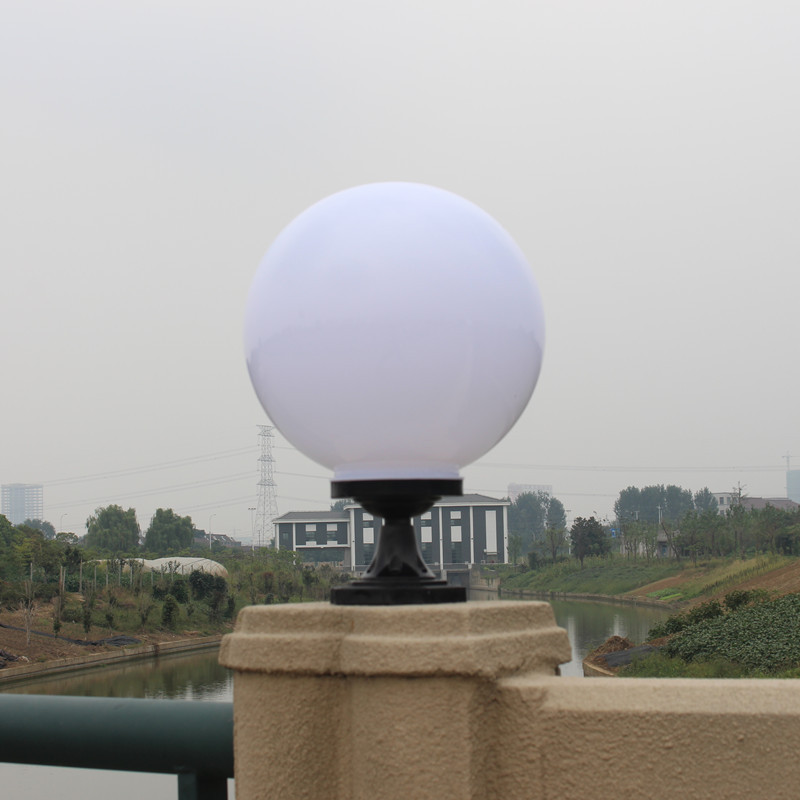 LED column head lamp, power connection type, outdoor acrylic ball lamp, fence, round waterproof ball lampshade, gate and courtyard lamp details Picture