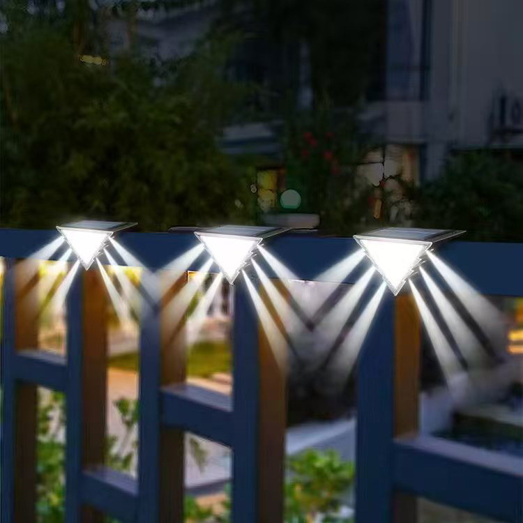 LED solar step lights, light-controlled outdoor staircase lights, waterproof courtyard atmosphere lights, fence lights, no wiring required details Picture