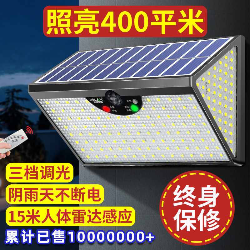 The original manufacturer's new solar outdoor garden lamp, home outdoor waterproof, garden balcony ultra-bright sensor LED full figure